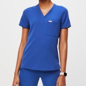 FIGS Women's Catarina One-Pocket Scrub Top Blue Medical Uniform Women’s Size XXS